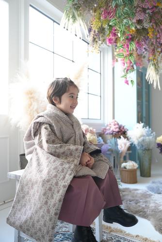 七五三　３歳　男の子着物（グレージュ）