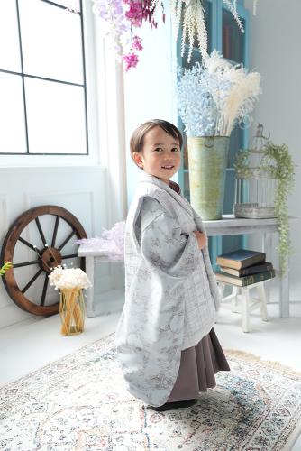 七五三　３歳　男の子着物（サックス）