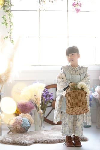 七五三 3歳 女の子着物(サックス)
