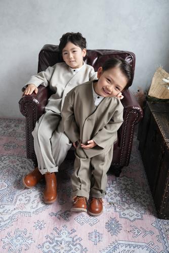 カーキノーカラーセットアップスーツ